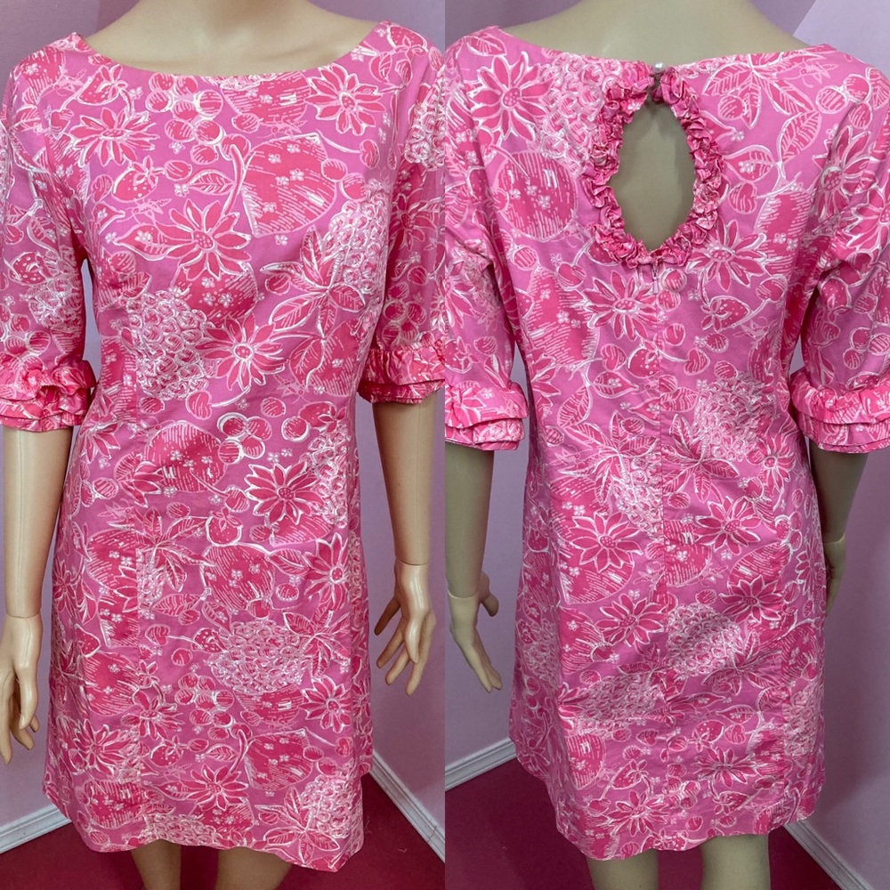 Lilly Pulitzer Pink Fruit & Flowers Dress. Size 8